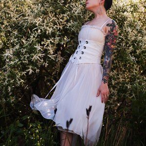 Custom Handmade White & Cream Corset Dress